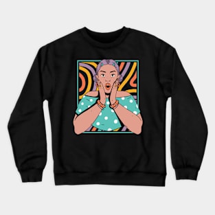 Chisme Queen Pop Art Portrait of Young Woman KH Crewneck Sweatshirt